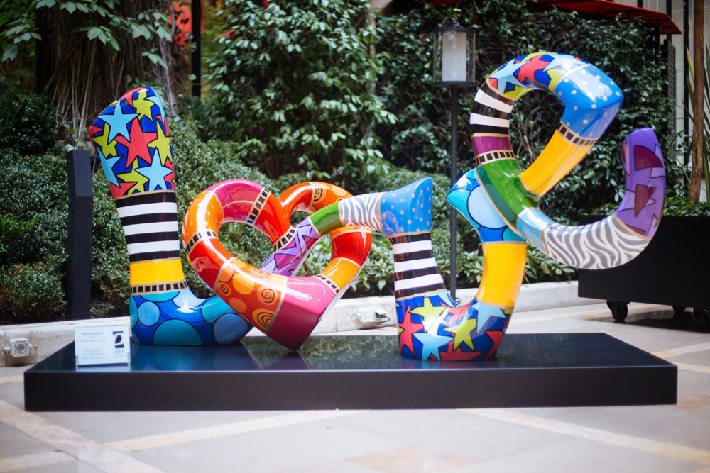 Installation view — hand-painted sculpture by Dorit Levinstein